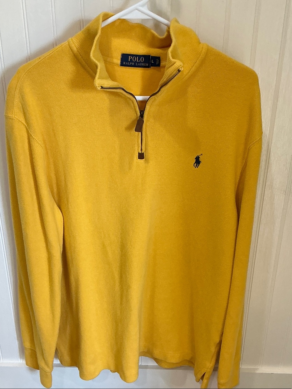 Ralph Lauren Yellow Half-Zip Sweatshirt with Pony Logo